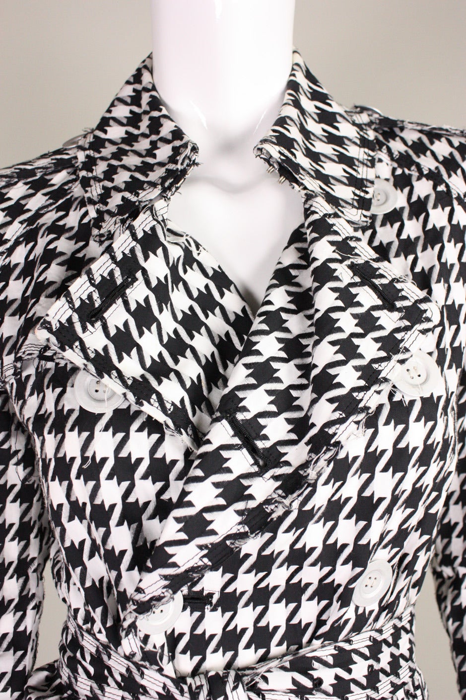 Junya Watanabe for Comme des Garcons Houndstooth Trench For Sale 1