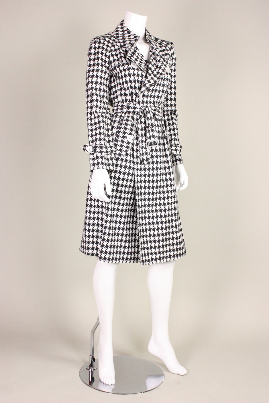 Gray Junya Watanabe for Comme des Garcons Houndstooth Trench For Sale