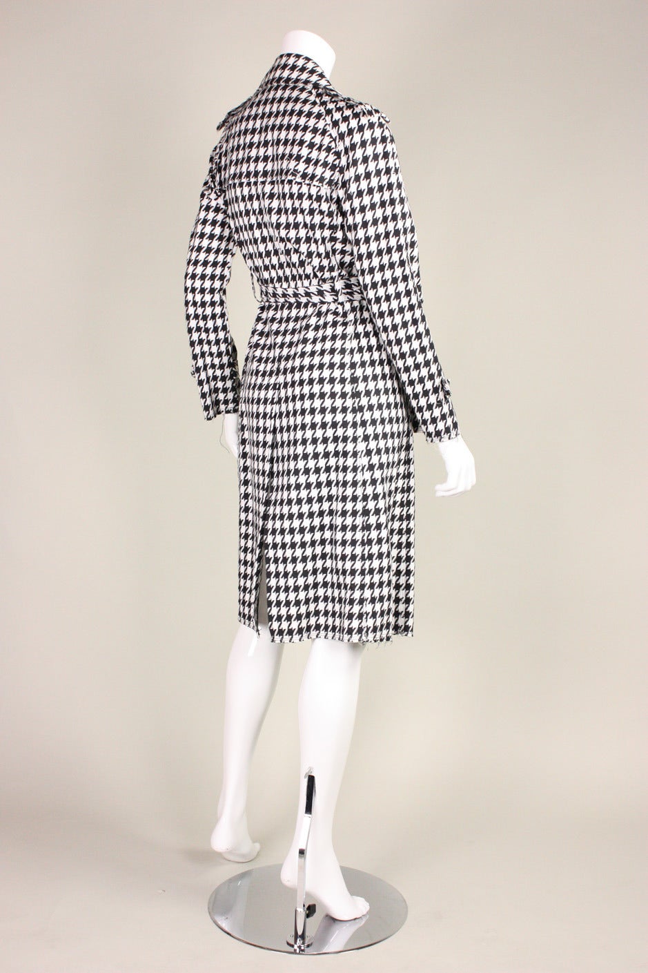 Junya Watanabe for Comme des Garcons Houndstooth Trench In Excellent Condition For Sale In Los Angeles, CA