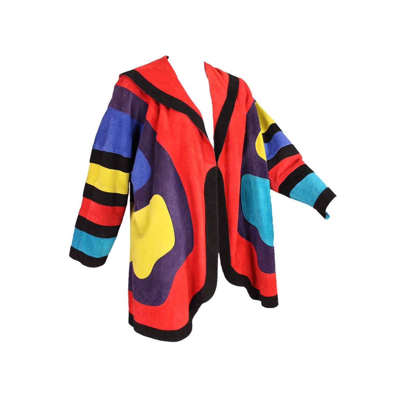 Jean Muir Colorblocked Suede Coat For Sale