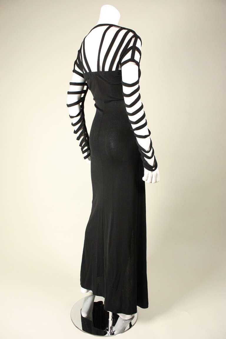 Women's 1990's Sophie Sitbon Black Gown with Cutout Detailing