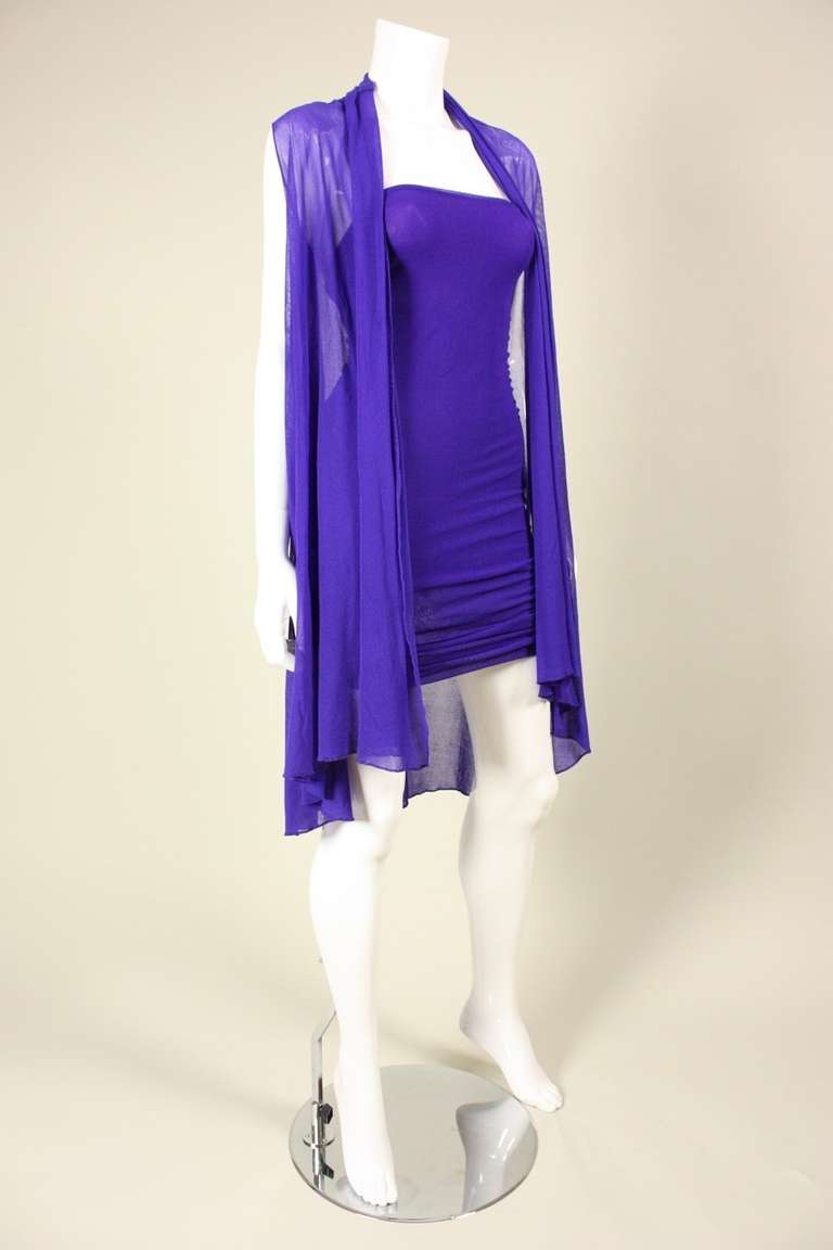 Purple Giorgio di Sant Angelo Mesh Strapless Dress & Jacket