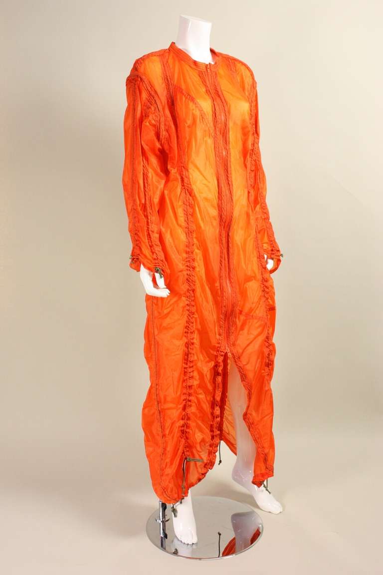 Norma Kamali OMO Orange Parachute Jacket In Excellent Condition In Los Angeles, CA