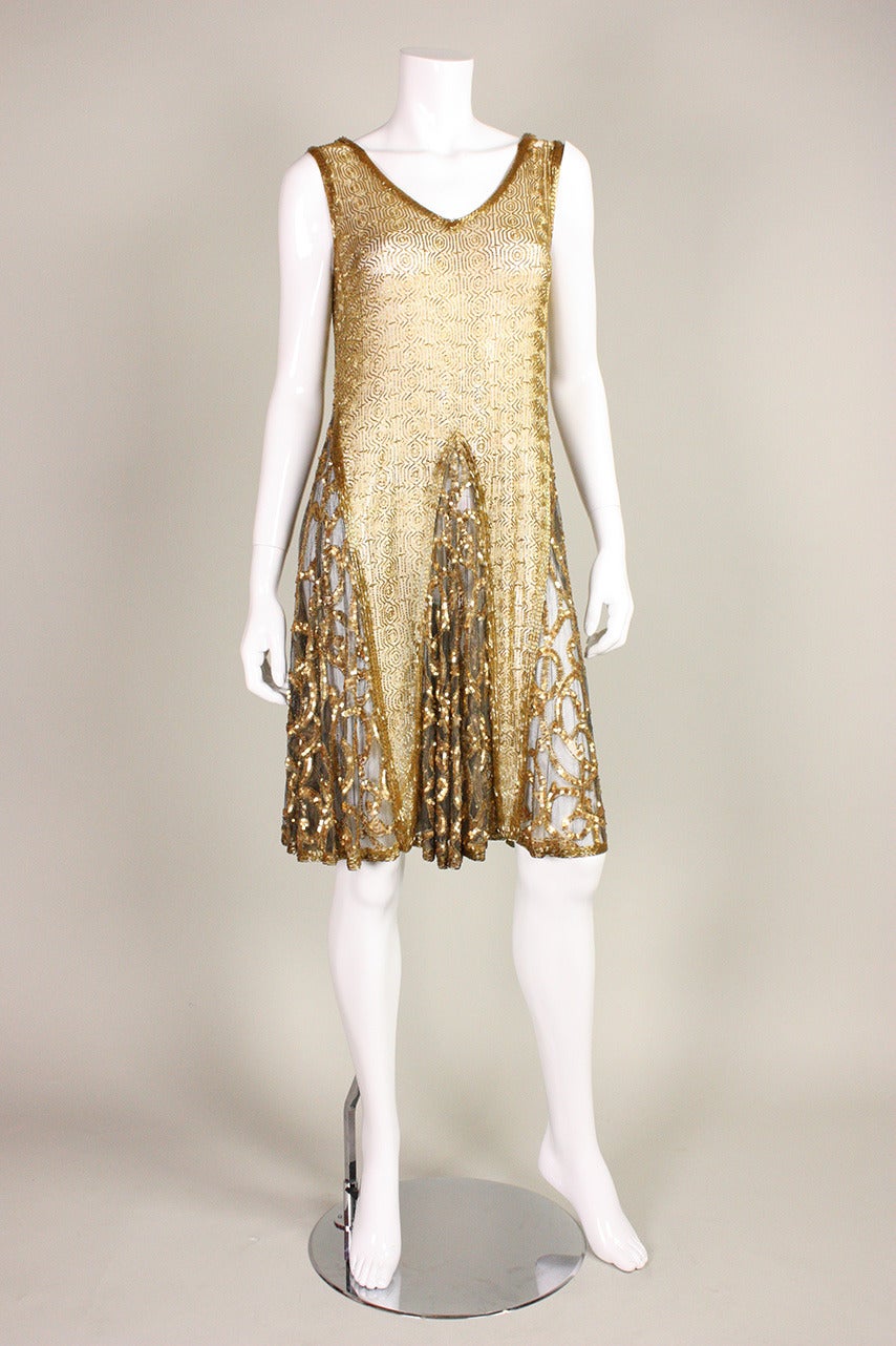 1920's Gold Beaded & Sequined Dress 1