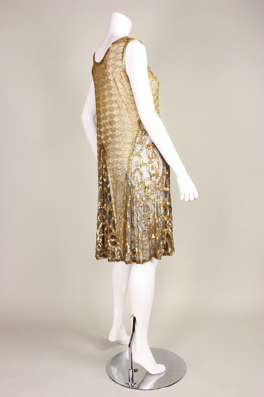 Women's 1920's Gold Beaded & Sequined Dress