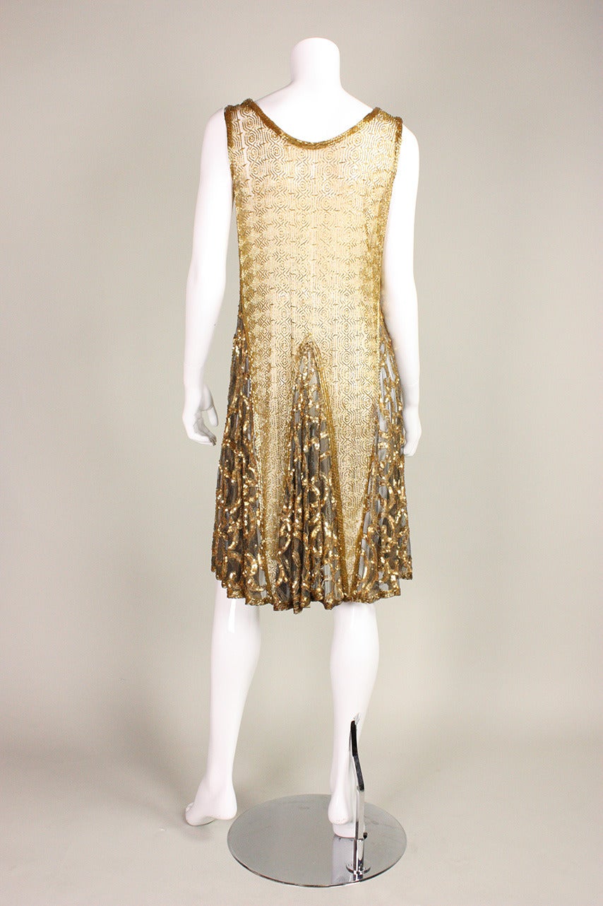 1920's Gold Beaded & Sequined Dress 2