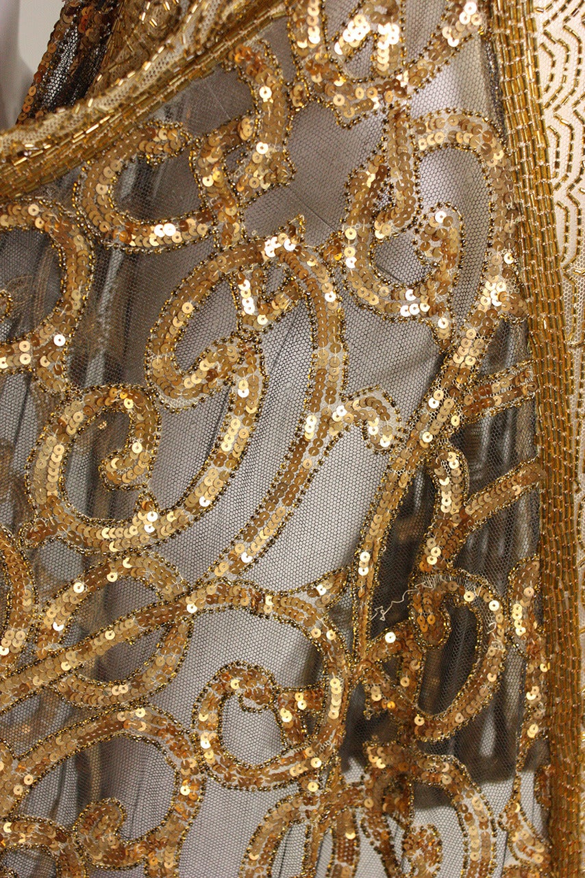 1920's Gold Beaded & Sequined Dress 6