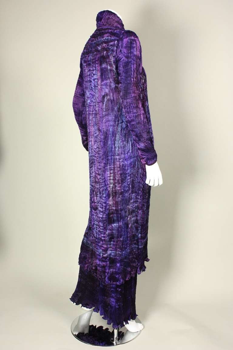 Patricia Lester Pleated Gown & Coat In New Condition In Los Angeles, CA