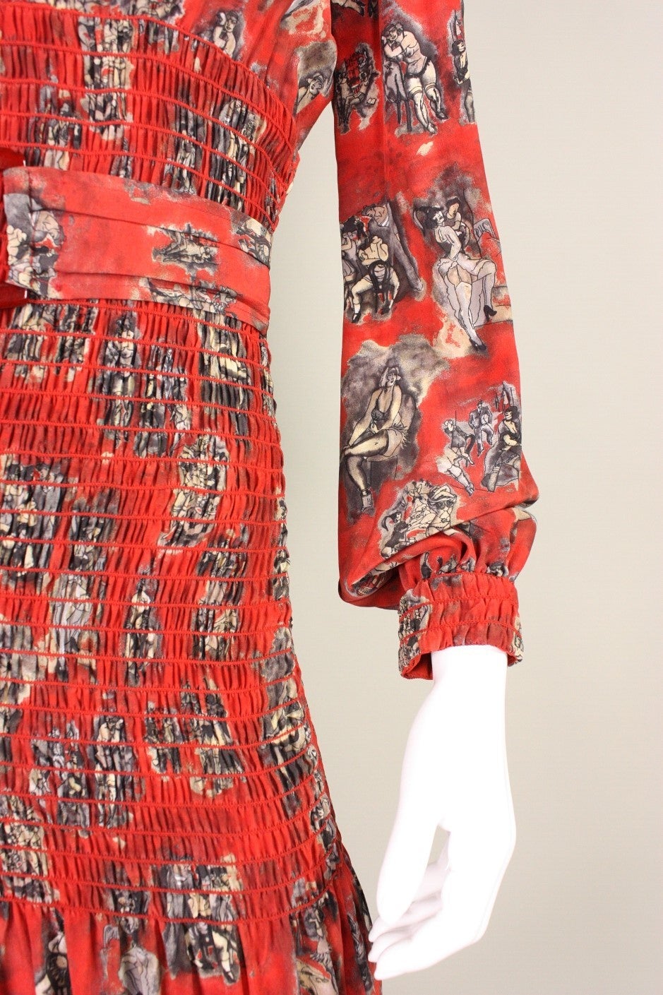 VIntage Jean Paul Gaultier Dress with Burlesque Print For Sale 1