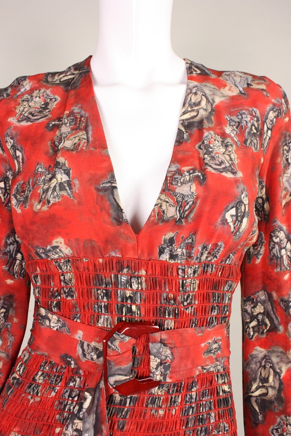 Women's VIntage Jean Paul Gaultier Dress with Burlesque Print For Sale