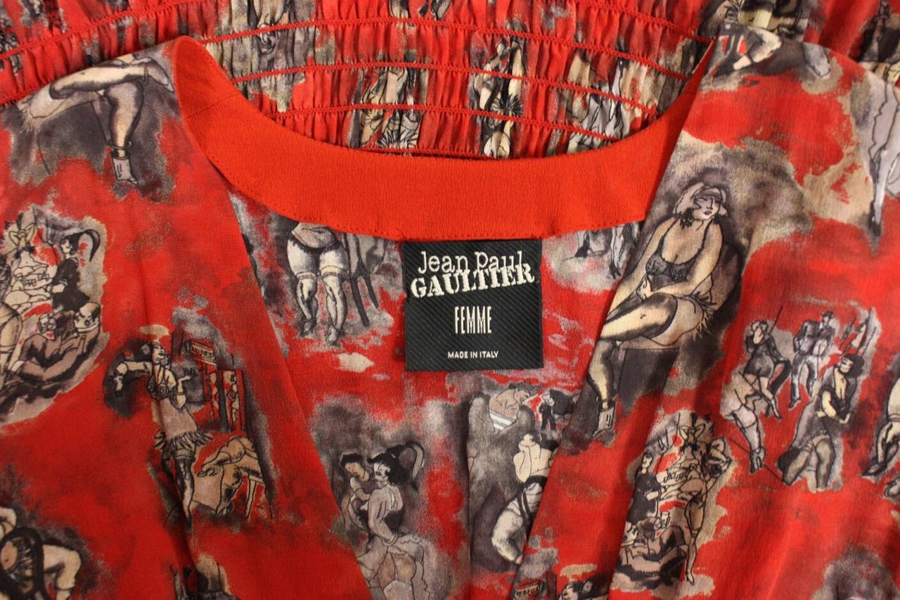 VIntage Jean Paul Gaultier Dress with Burlesque Print For Sale 3