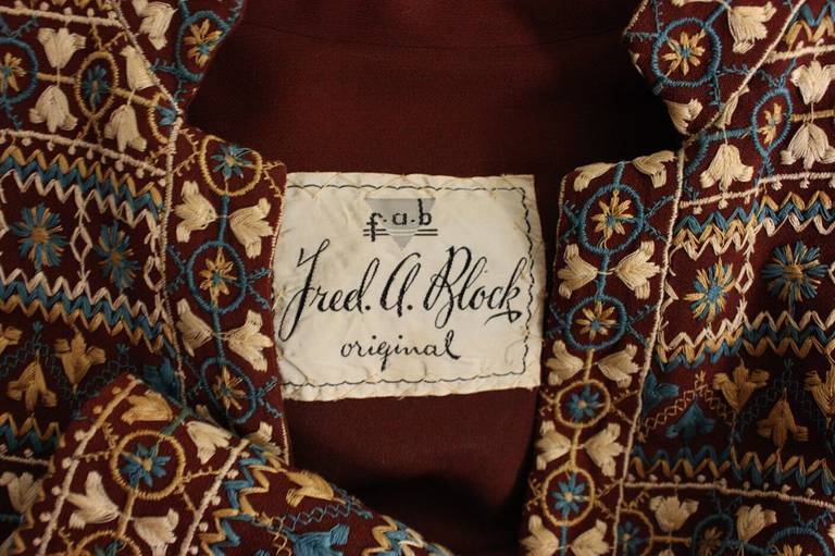 1940's Fred A. Block Embroidered Jacket 1