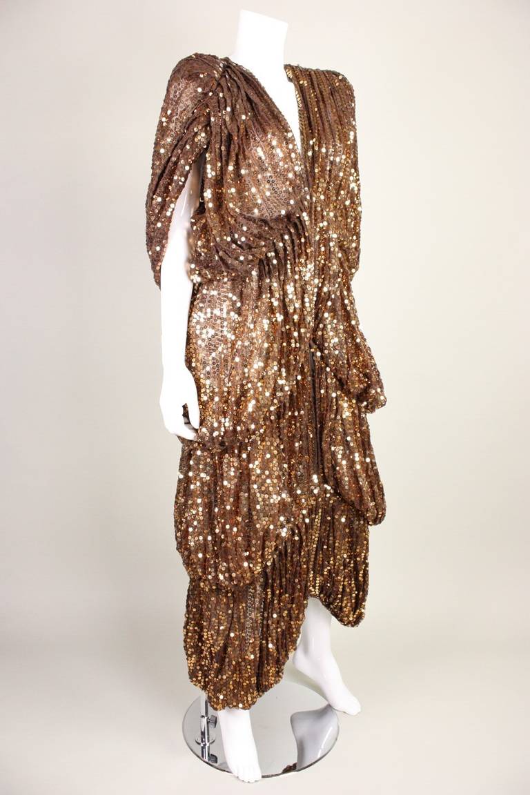 Norma Kamali OMO Sequined Bubble Layered Dress or Coat In Excellent Condition For Sale In Los Angeles, CA