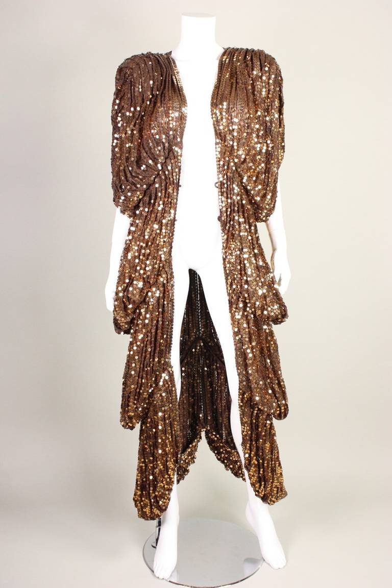 Norma Kamali OMO Sequined Bubble Layered Dress or Coat For Sale 3