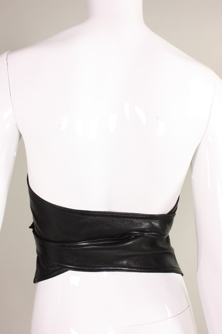 Women's 1990's Isaac Mizrahi Black Leather Bustier