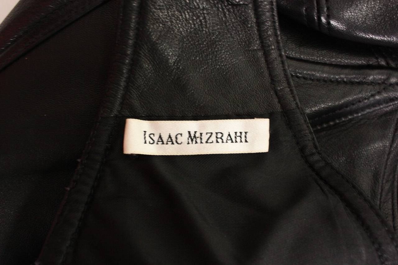1990's Isaac Mizrahi Black Leather Bustier 3