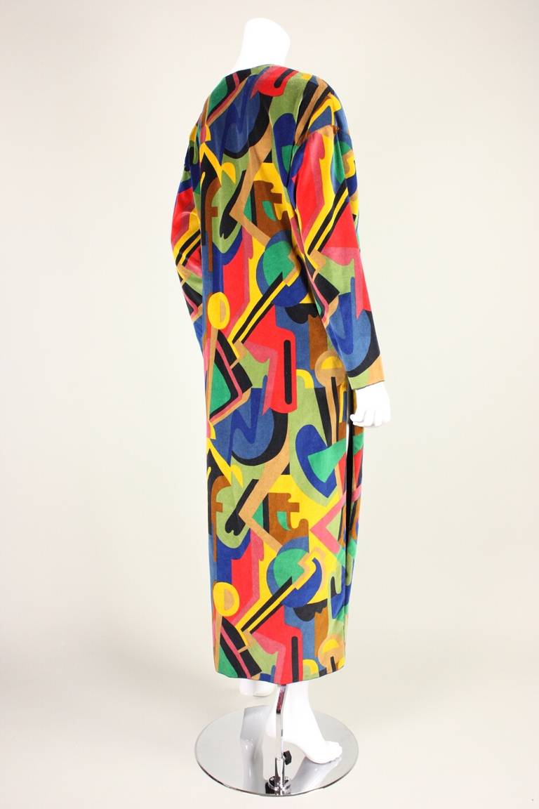 1980's Holly's Harp Velvet Jacket with Cubist Print