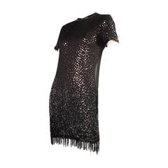 1980s Bob Mackie Sequined Dress with Beaded Fringe