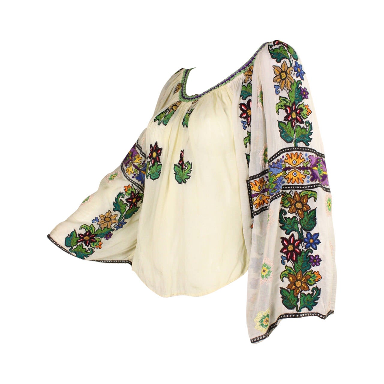 1930's Eastern European Embroidered Blouse