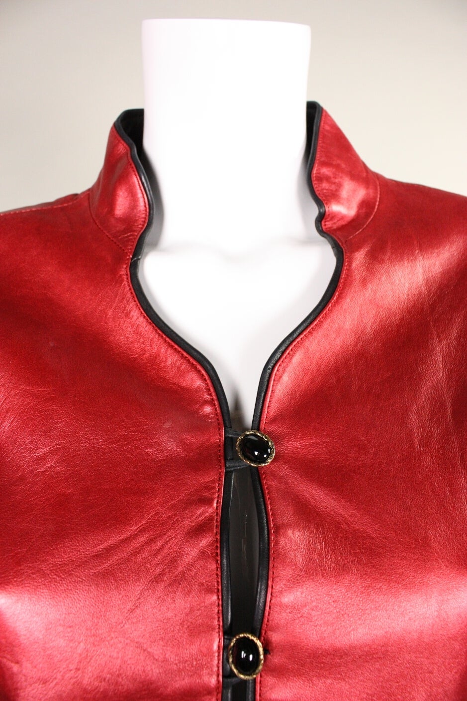 Ungaro Metallic Red Leather Jacket, 1980s  For Sale 1