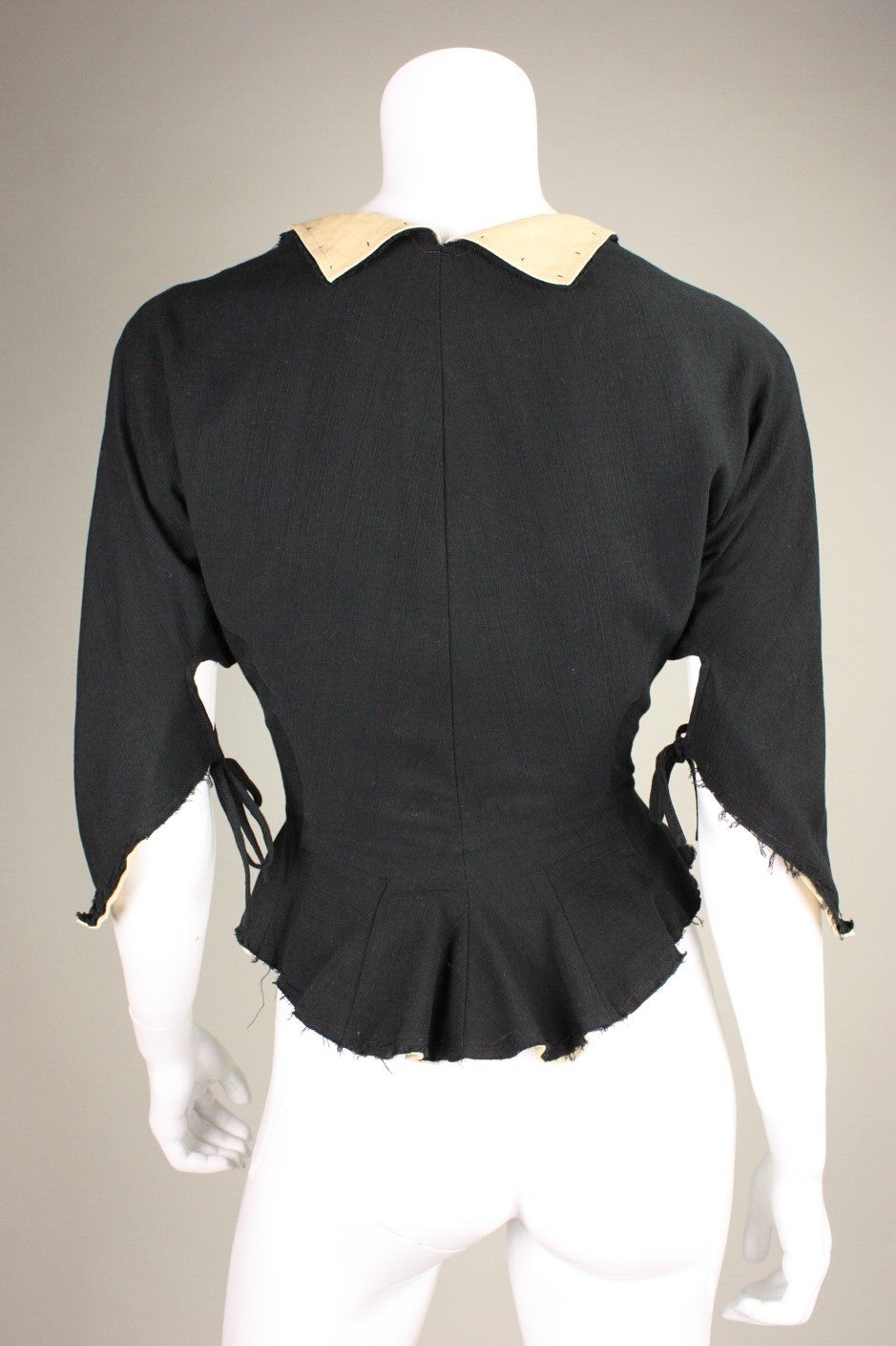Yohji Yamamoto Fitted Jacket with Peplum In Excellent Condition In Los Angeles, CA