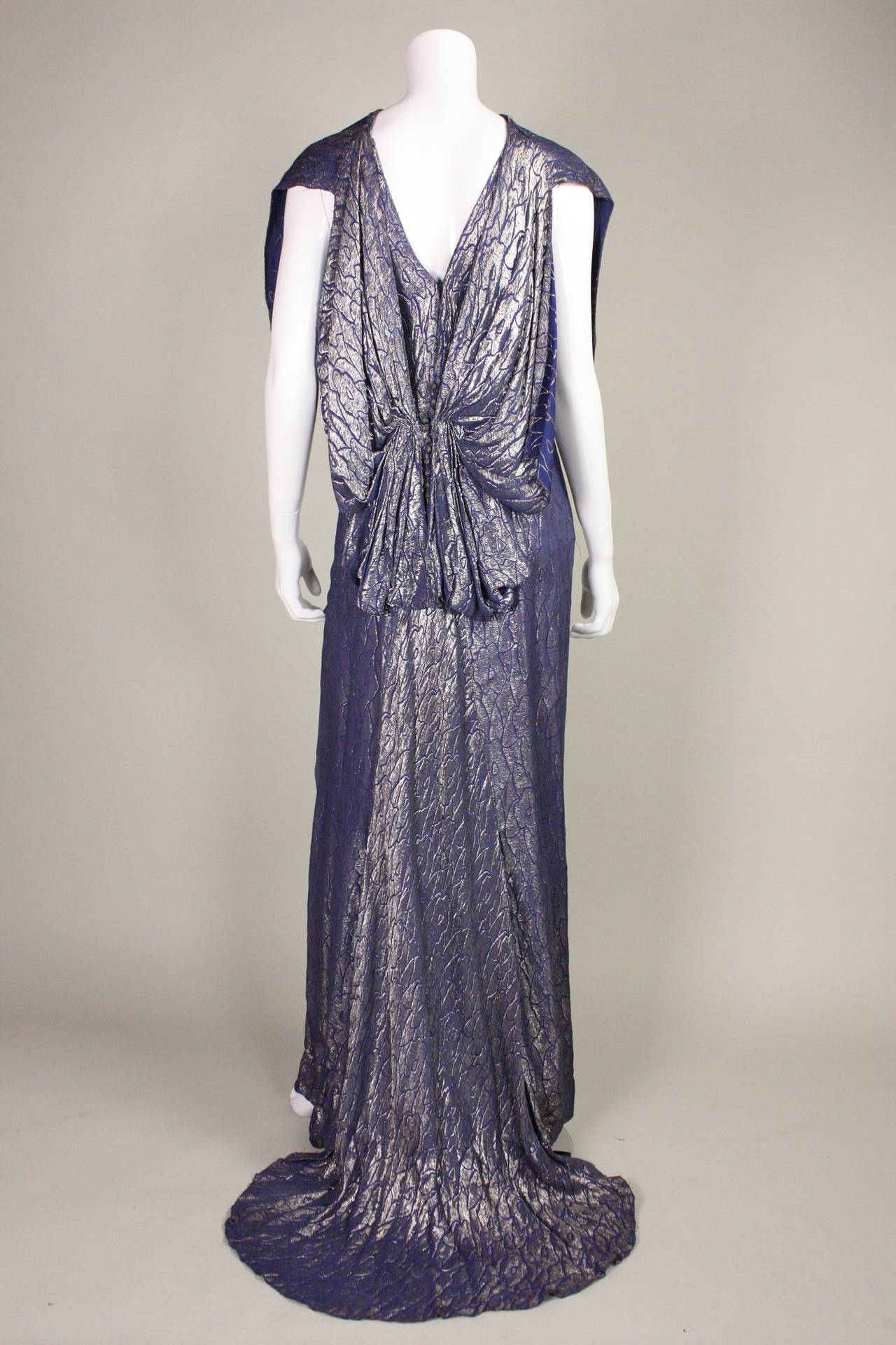 1930's Art Deco Lamé Gown with Train