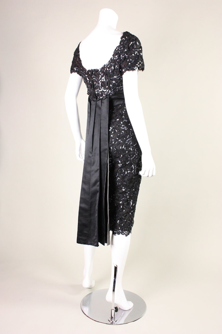 1950's Maxwell Shieff Sequined Lace Cocktail Dress 1