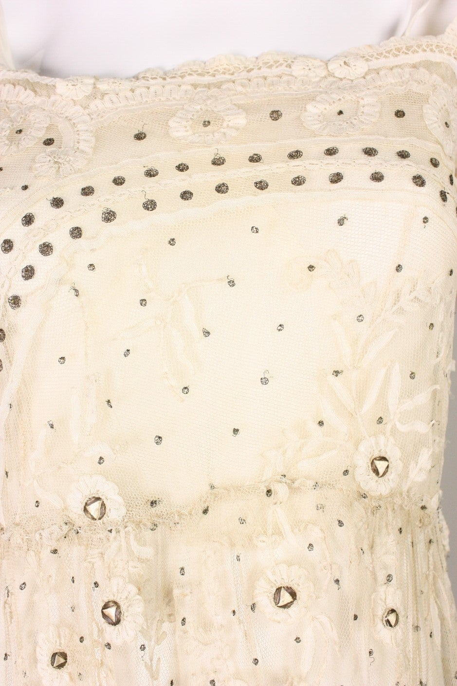 Edwardian Ivory Lace Tea-Length Gown 1