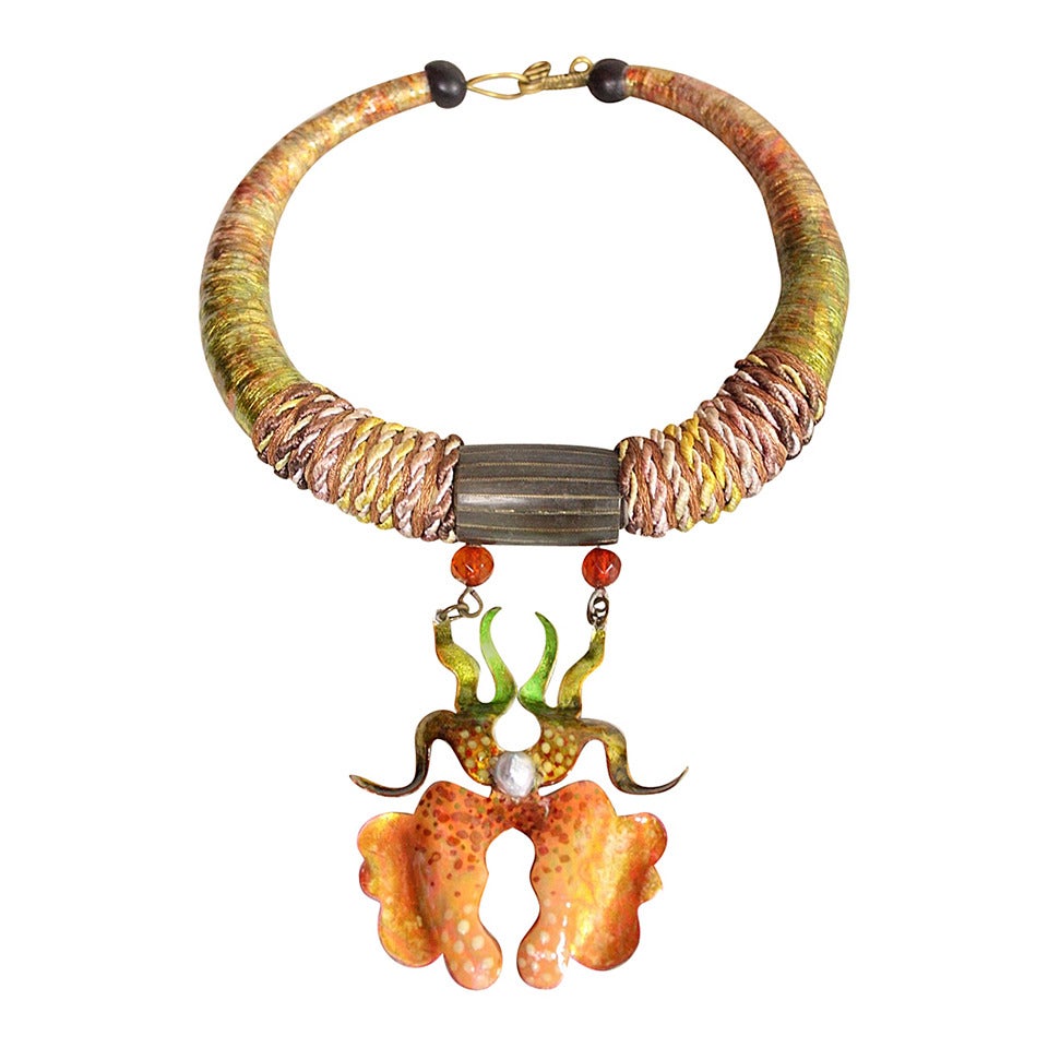 1970's Alex & Lee Orchid Necklace For Sale