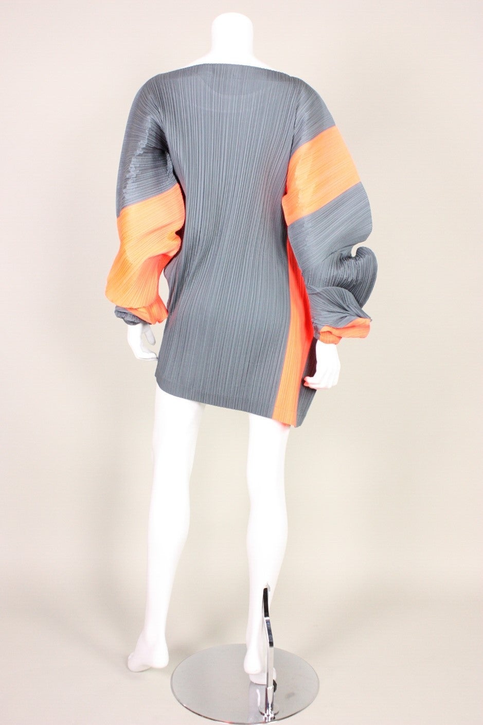 Women's Issey Miyake Colorblocked Pleated Mini Dress, 1990s  For Sale