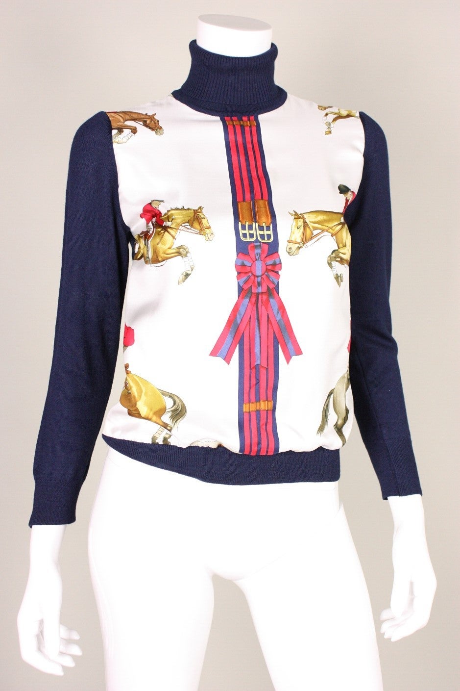 Hermes Silk and Wool Twinset with an Equestrian Print 3