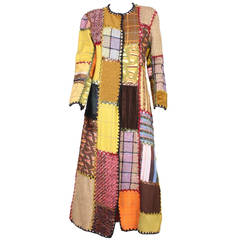 Patchwork Coat with Yarn Stitching
