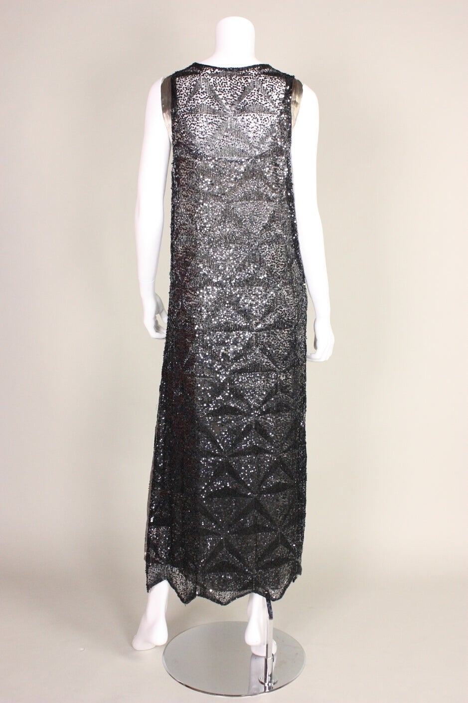 1920's Sequined & Beaded Dress with Lamé Slip 1