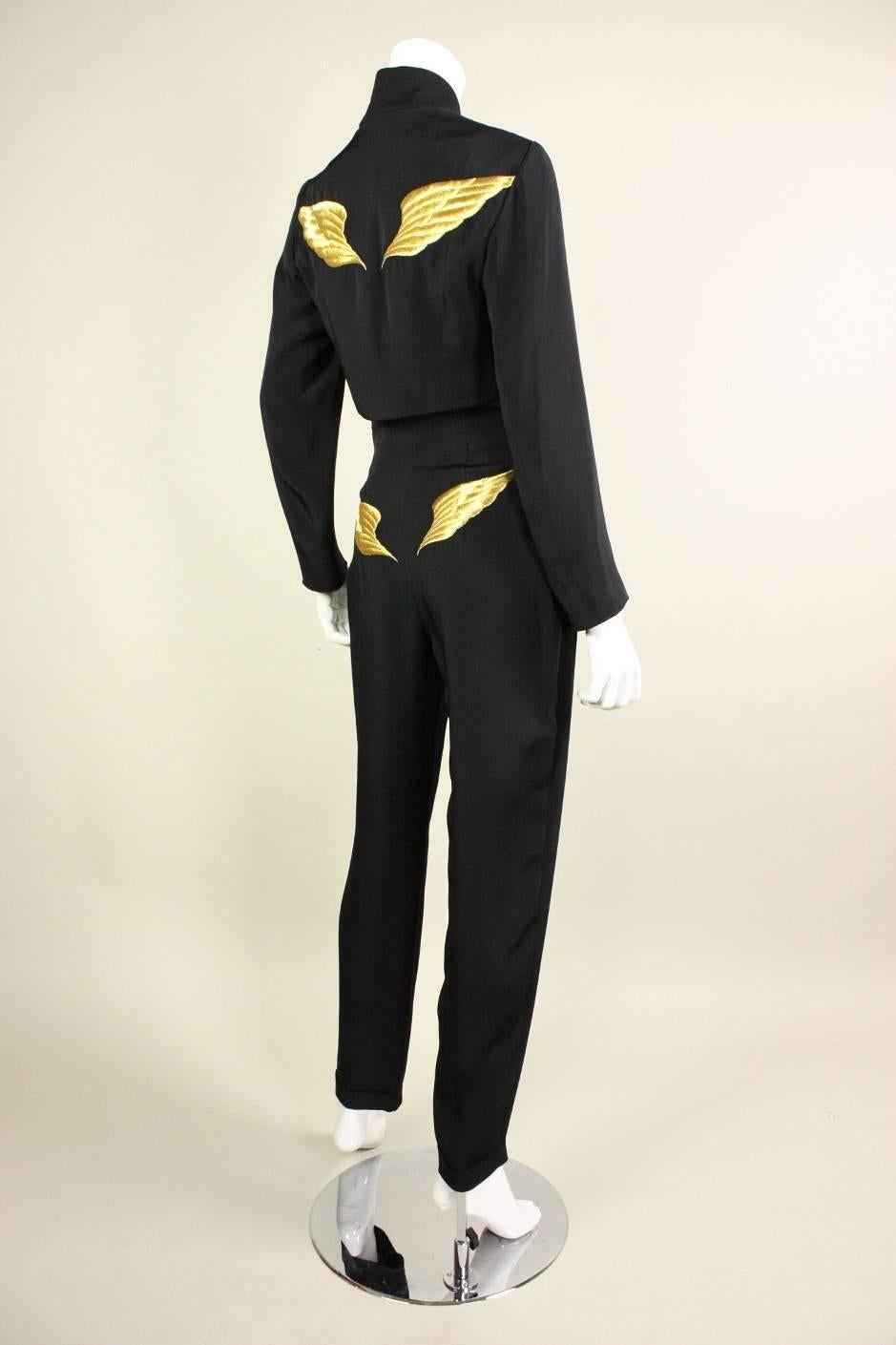 Women's 1990's Ozbek Ensemble with Gold Embroidered Wings
