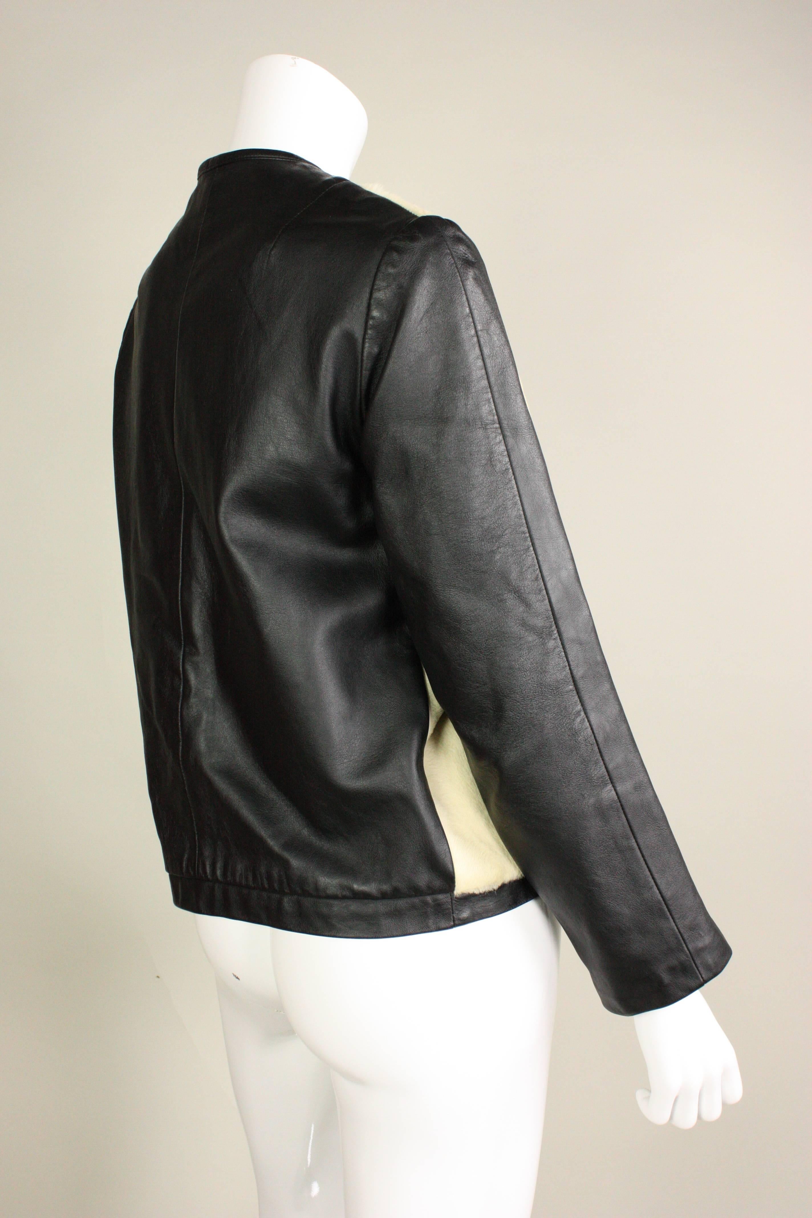 1960's Cowhide & Leather Jacket In Excellent Condition In Los Angeles, CA