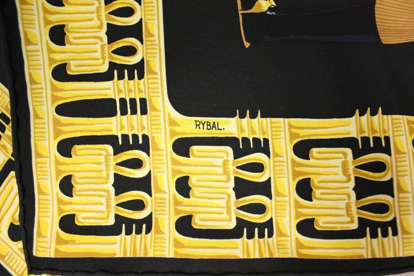 Hermes Tutankhamun Silk Twill Scarf In Excellent Condition In Los Angeles, CA