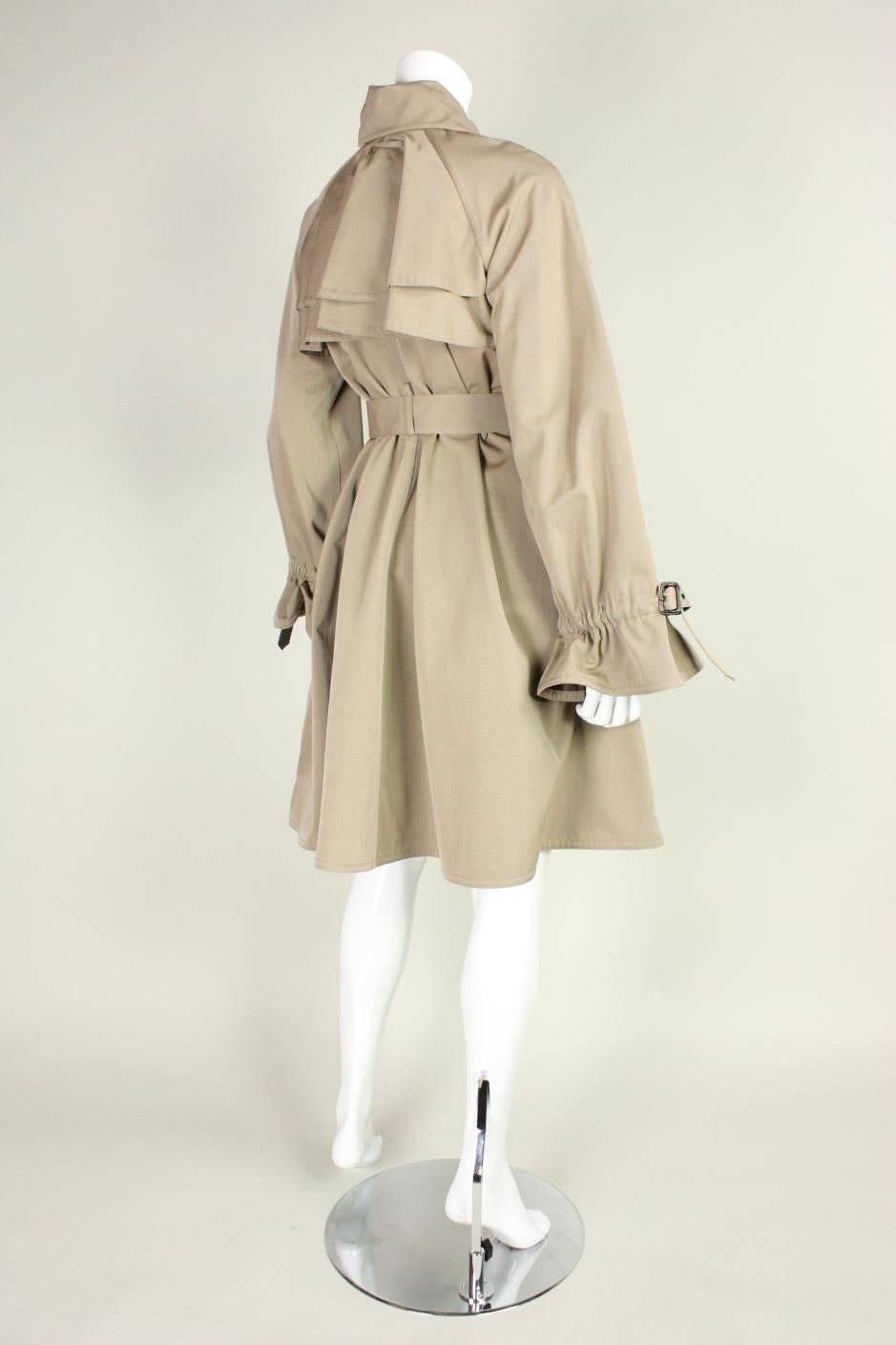 Jean-Paul Gaultier Trench Coat with Buckle Detailing In Excellent Condition In Los Angeles, CA