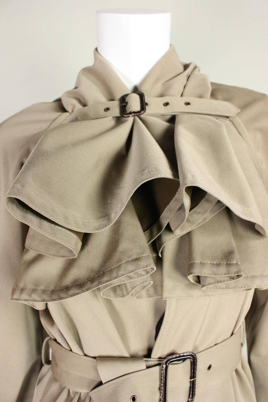 Women's Jean-Paul Gaultier Trench Coat with Buckle Detailing