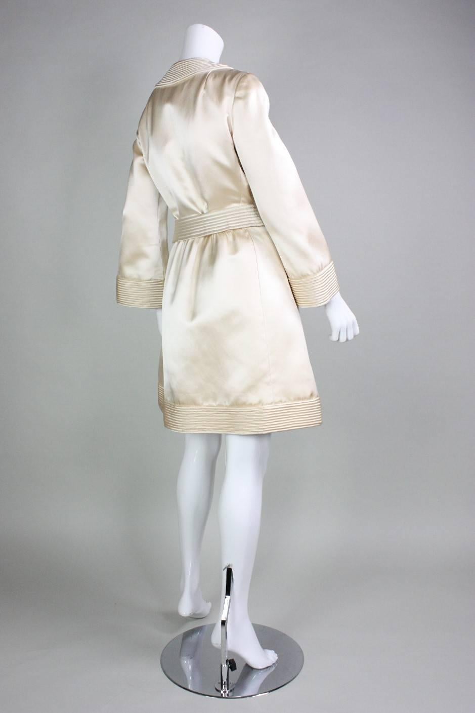 1960's Donald Brooks Space-Age Satin Dress In Excellent Condition For Sale In Los Angeles, CA