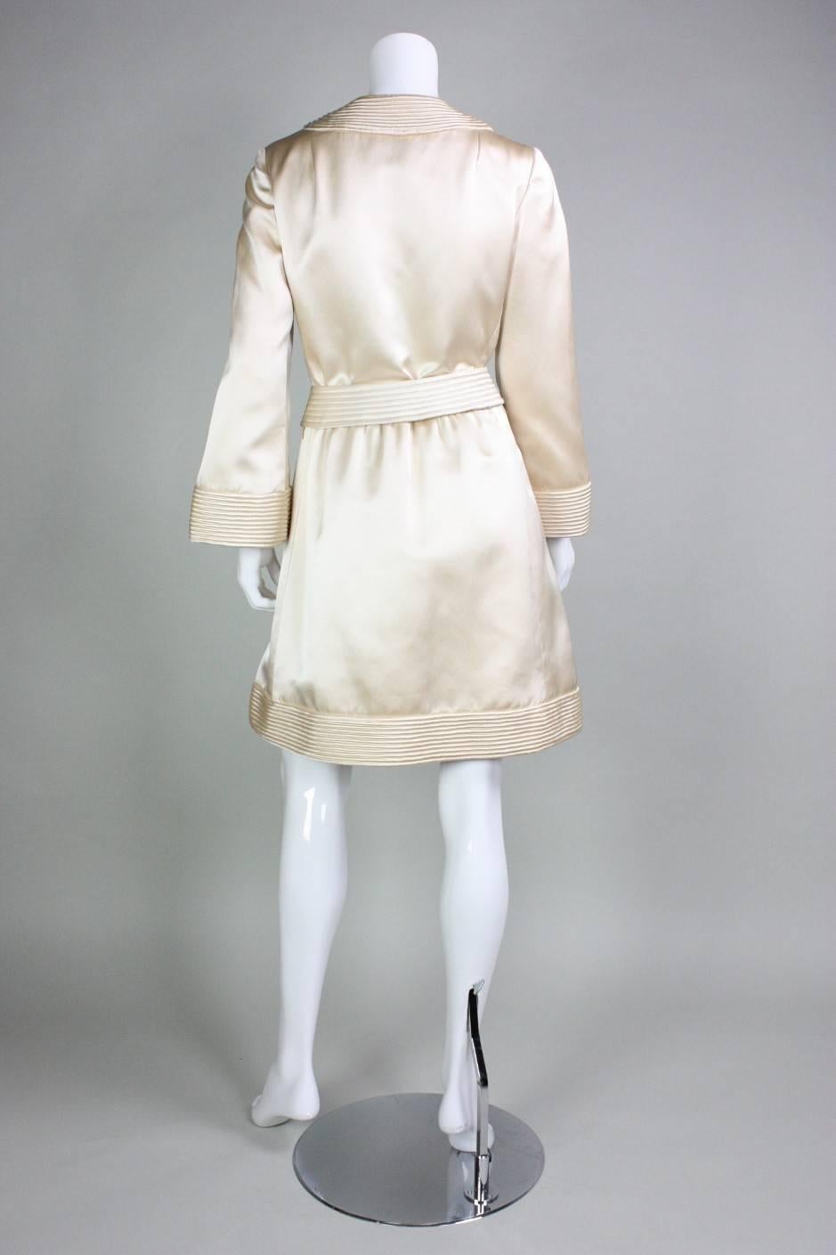 Women's 1960's Donald Brooks Space-Age Satin Dress For Sale