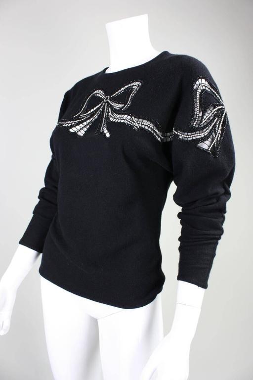 1980's Valentino Sweater with Cutout Bows For Sale at 1stDibs