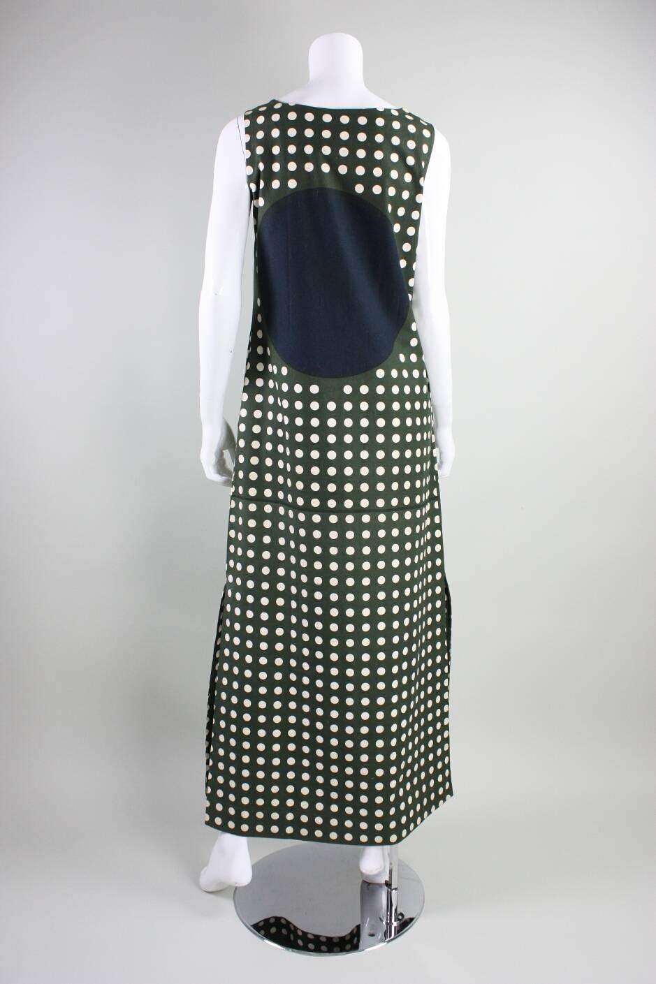 1960's Marimekko Graphic Cotton Maxi Dress In Excellent Condition For Sale In Los Angeles, CA