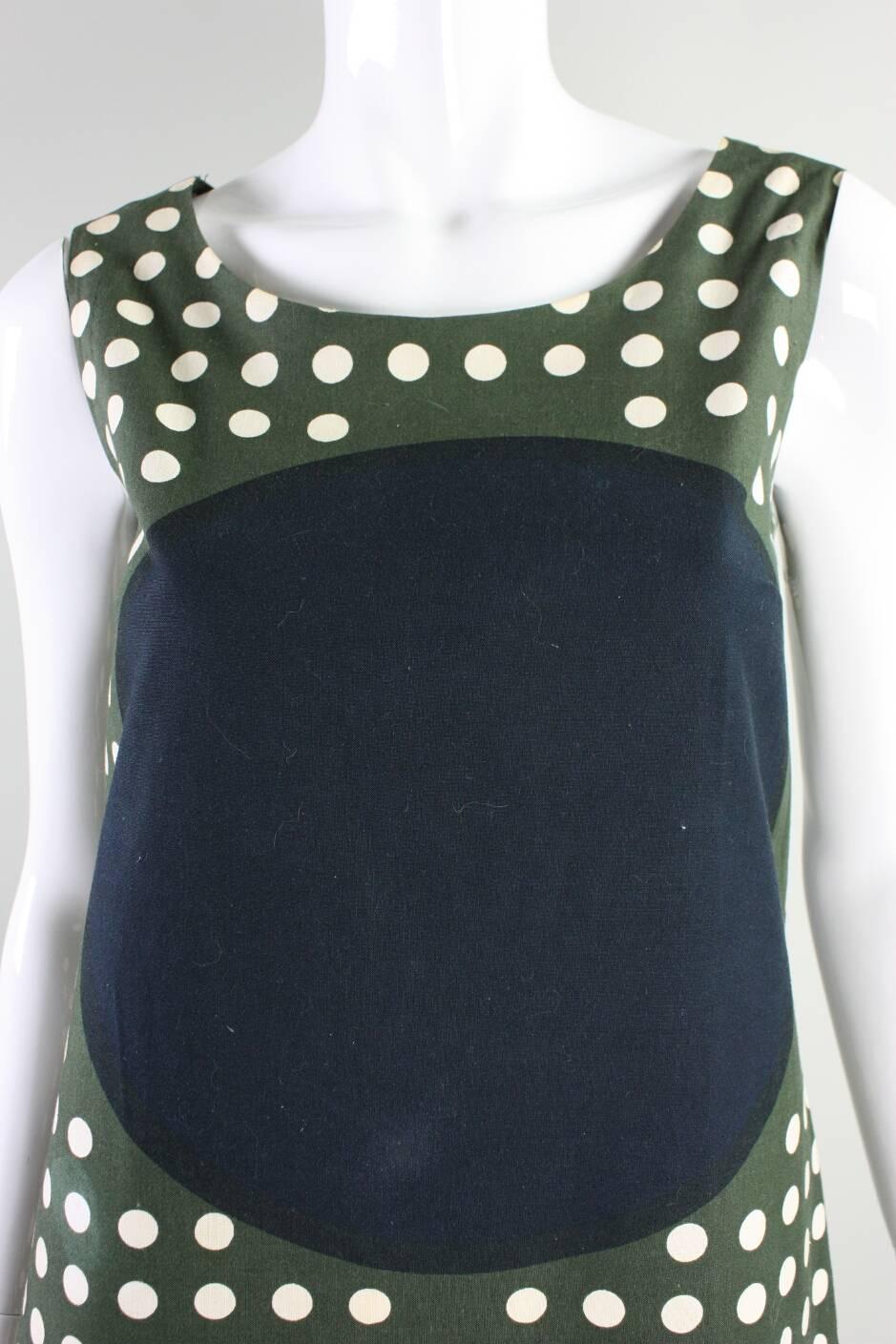 1960's Marimekko Graphic Cotton Maxi Dress For Sale 1