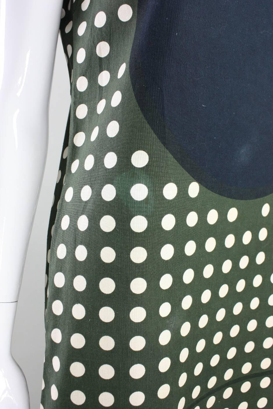 1960's Marimekko Graphic Cotton Maxi Dress For Sale 2