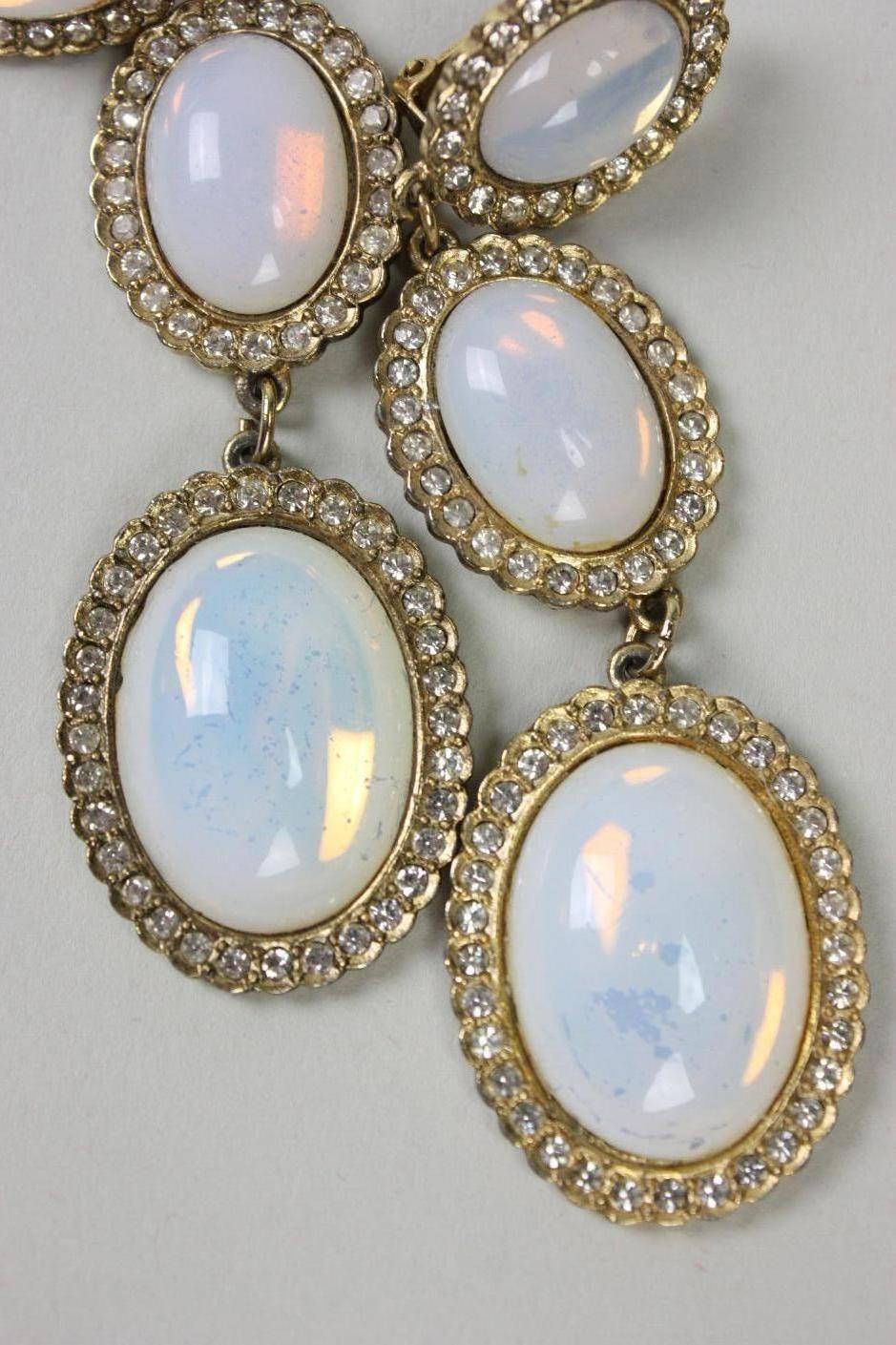 Women's Butler & Wilson Rhinestone & Faux Opal Earrings For Sale