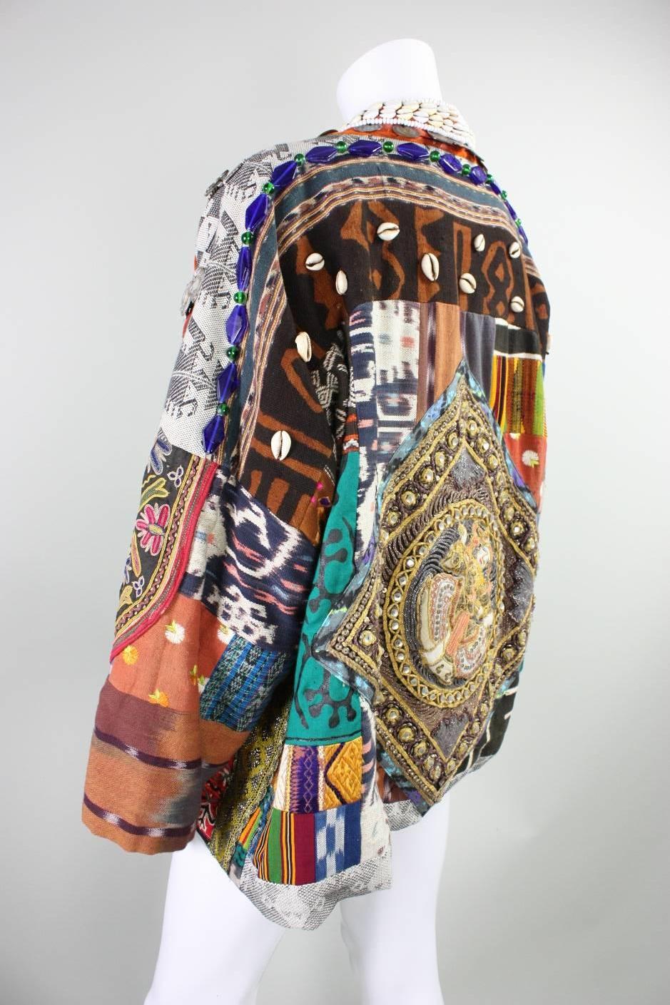 Women's 1980's Laise Adzer Patchwork Jacket For Sale