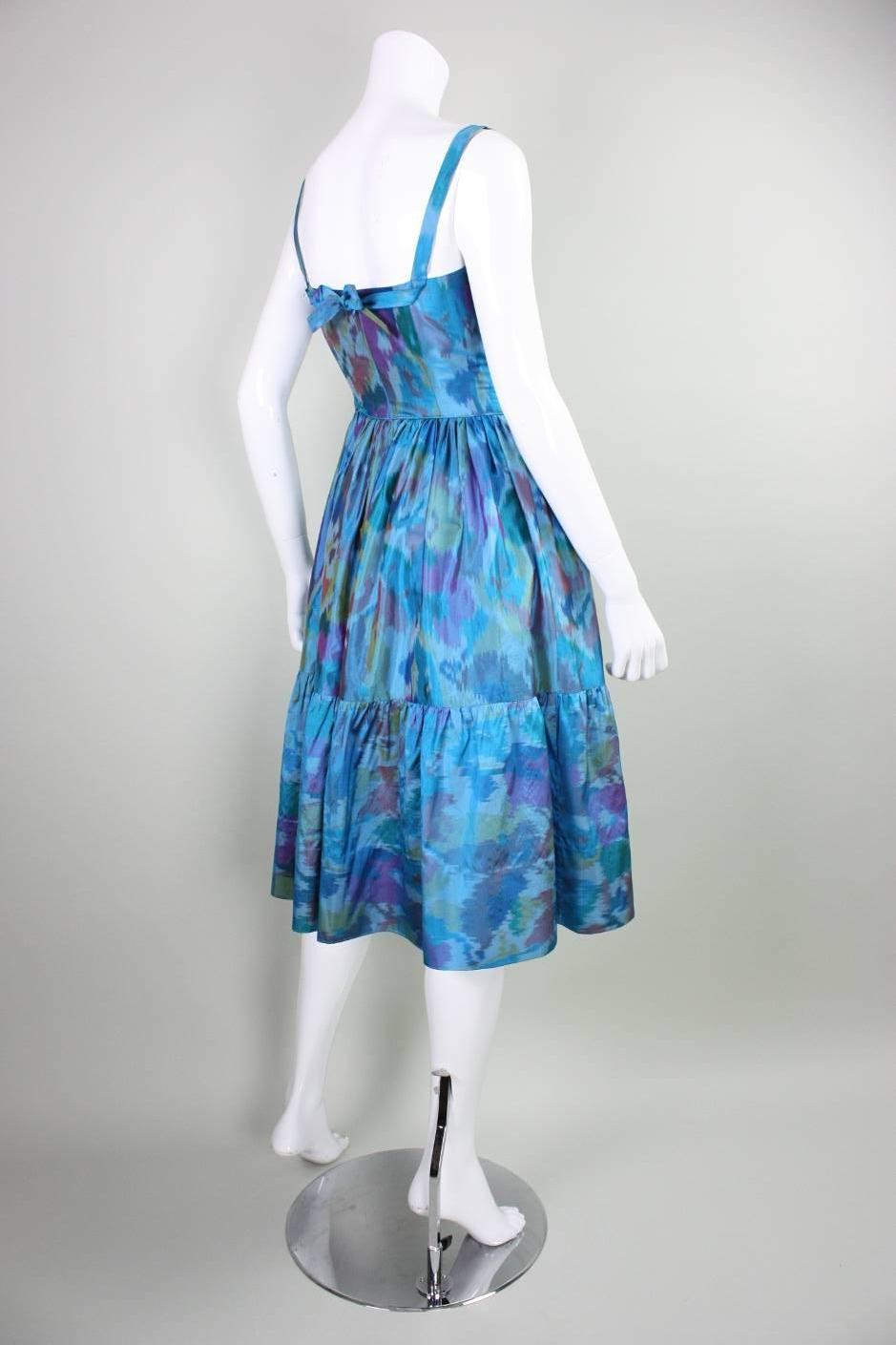 1990's Tracy Feith Ikat Cocktail Dress In Excellent Condition For Sale In Los Angeles, CA