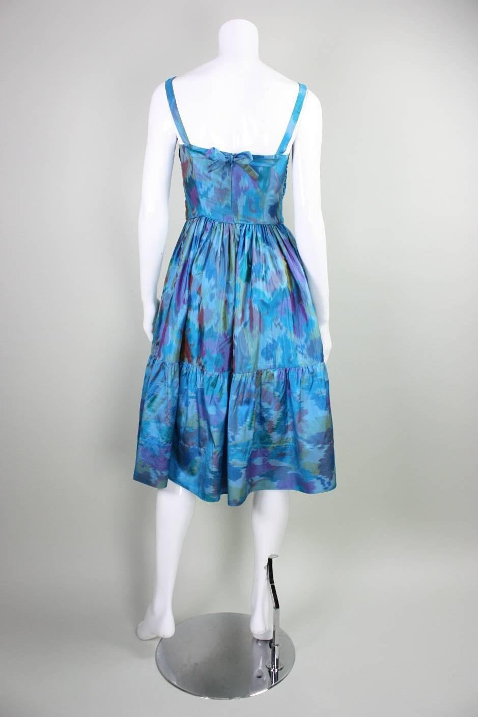Women's 1990's Tracy Feith Ikat Cocktail Dress For Sale