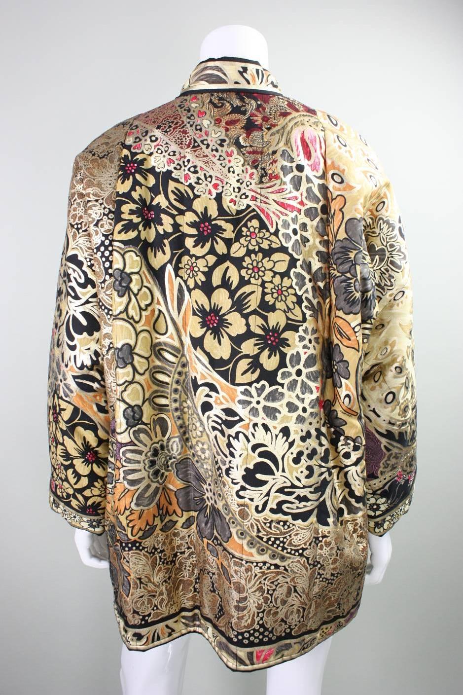 1980's Leonard Paris Quilted Jacket with Asian Motif In Excellent Condition In Los Angeles, CA