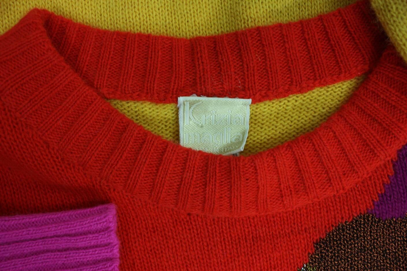 1980's Krizia Figural Sweater For Sale 4